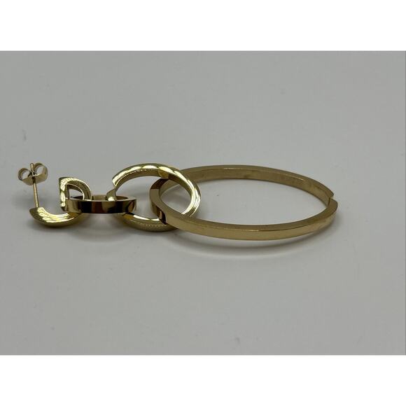 Vita Fede Cassio Earrings Gold Tone Modular Linked Hoops Adjustable NWT - Picture 7 of 12